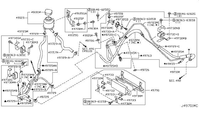 2010 Infiniti G37 Convertible Power Steering Piping Diagram 2