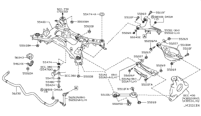 2009 Infiniti G37 Convertible Rear Suspension Diagram 5