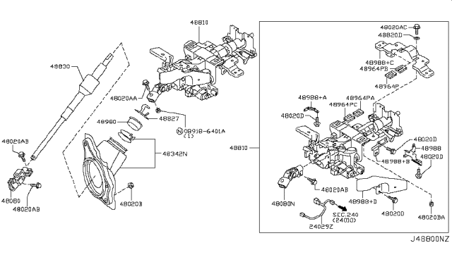 2011 Infiniti G37 Convertible Steering Column Diagram 1