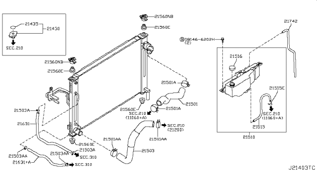 2015 Infiniti Q60 Radiator,Shroud & Inverter Cooling Diagram 3