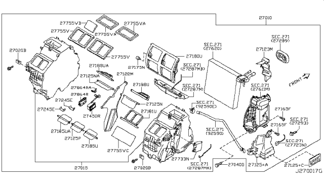 2010 Infiniti G37 Convertible Heater & Blower Unit Diagram 3