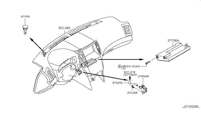 2013 Infiniti G37 Amplifier - Control, Air Conditioner Diagram for 27760-JJ80A