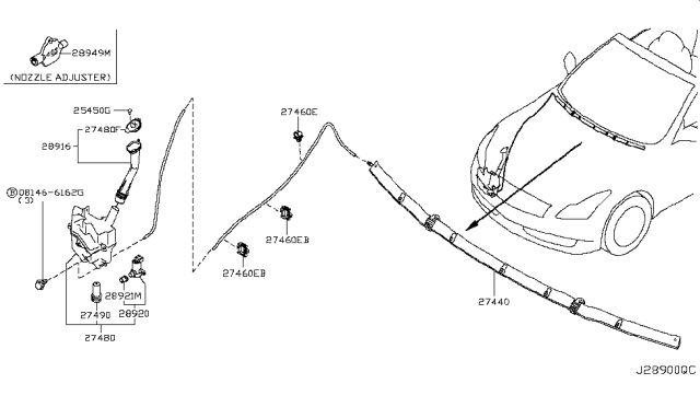 2011 Infiniti G37 Windshield Washer Diagram 2