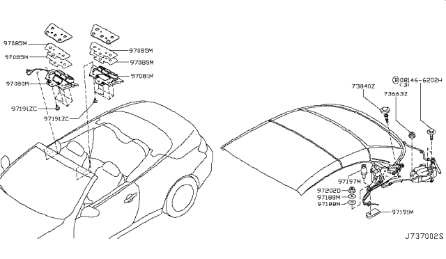 2015 Infiniti Q60 Open Roof Parts Diagram 5