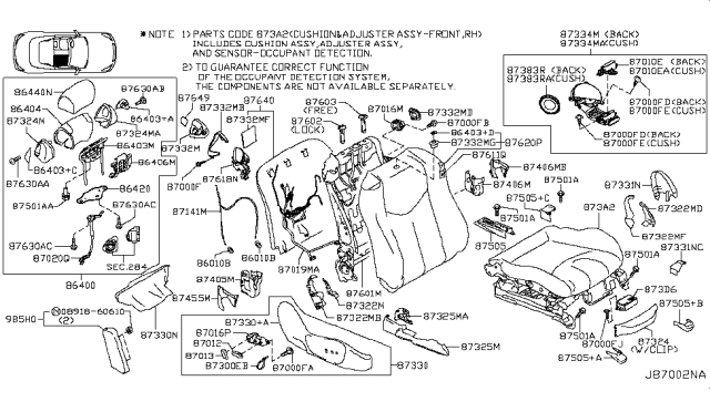 2009 Infiniti G37 Front Seat Diagram 14