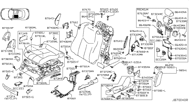 2015 Infiniti Q60 Convertible Front Seat Diagram 3