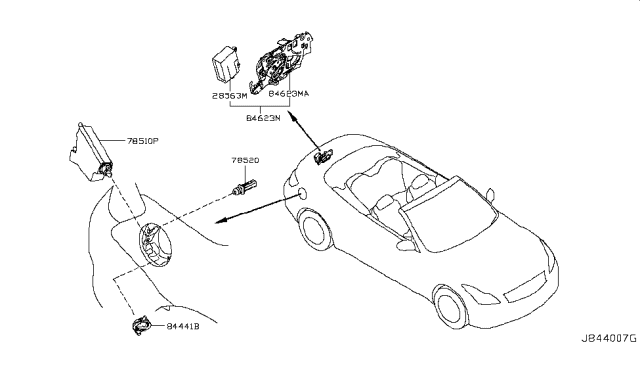 2014 Infiniti Q60 Convertible Trunk Opener Diagram 2