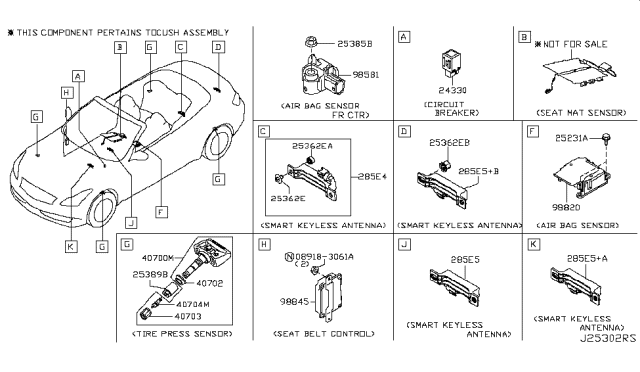 2012 Infiniti G37 Convertible Electrical Unit Diagram 1
