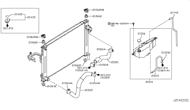 2010 Infiniti G37 Radiator,Shroud & Inverter Cooling Diagram 2