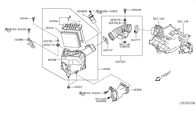 2011 Infiniti G37 Air Cleaner Diagram 3