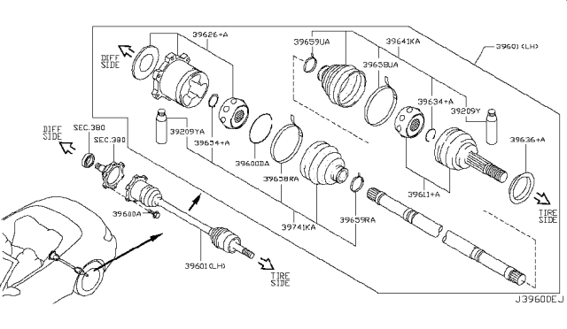 2015 Infiniti Q60 Rear Drive Shaft Diagram 1