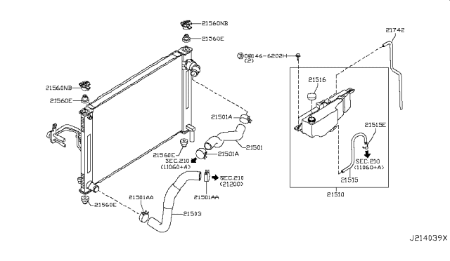 2015 Infiniti Q60 Radiator,Shroud & Inverter Cooling Diagram 2