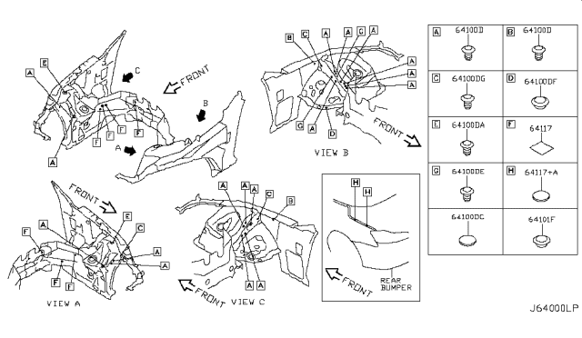 2009 Infiniti G37 Convertible Hood Ledge & Fitting Diagram 2