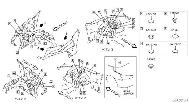 2015 Infiniti Q60 Hood Ledge & Fitting Diagram 4