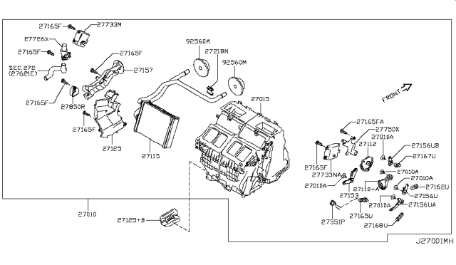 2015 Infiniti Q60 Heater & Blower Unit Diagram 5