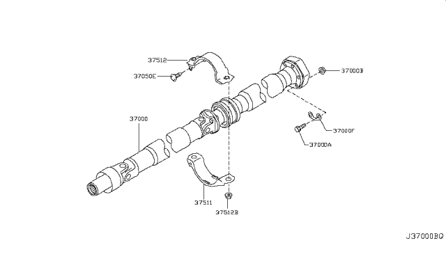 2011 Infiniti G37 Convertible Propeller Shaft Diagram 3