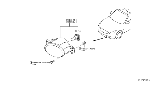 2014 Infiniti Q60 Fog,Daytime Running & Driving Lamp Diagram