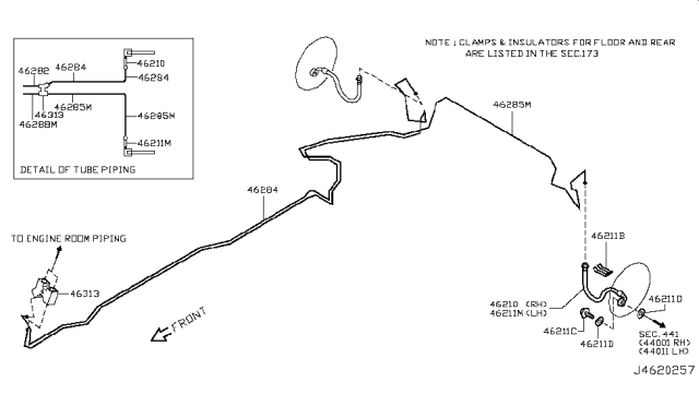 2012 Infiniti G37 Brake Piping & Control Diagram 5