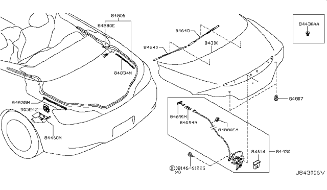 2015 Infiniti Q60 Female Assy-Dovetail Diagram for 90524-JJ50A