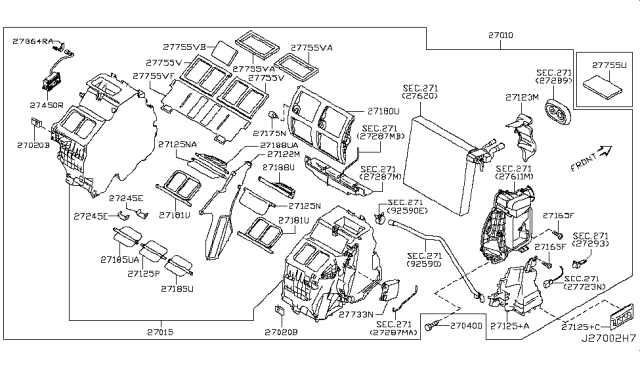 2015 Infiniti Q60 Heater & Blower Unit Diagram 3