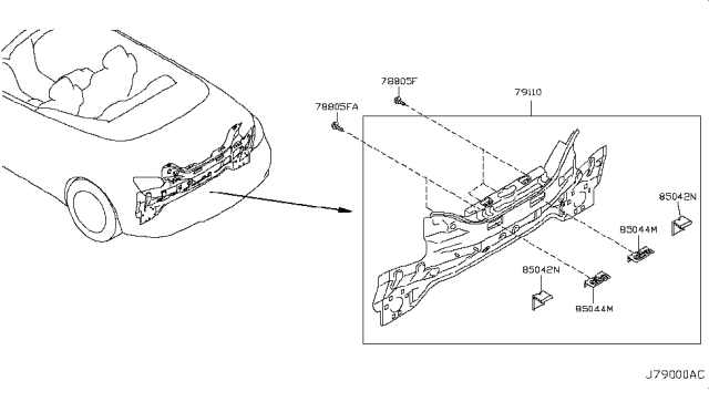 2009 Infiniti G37 Convertible Rear,Back Panel & Fitting Diagram