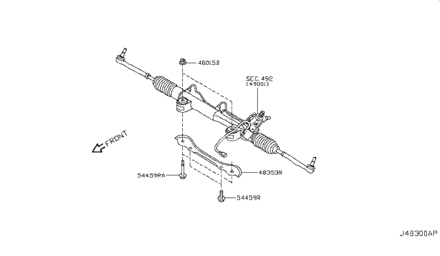 2009 Infiniti G37 Convertible Steering Gear Mounting Diagram