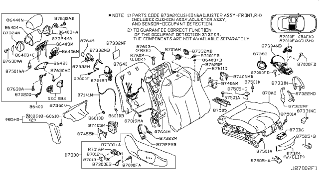 2009 Infiniti G37 Convertible Front Seat Diagram 13