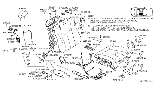 2014 Infiniti Q60 Front Seat Diagram 9