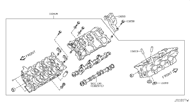2014 Infiniti Q60 Convertible Cylinder Head & Rocker Cover Diagram 2