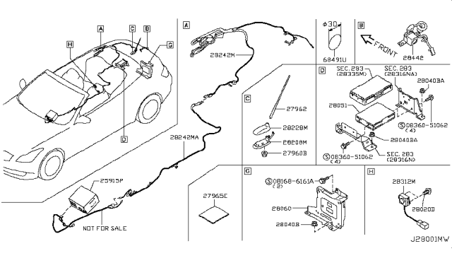 2011 Infiniti G37 Audio & Visual Diagram 1