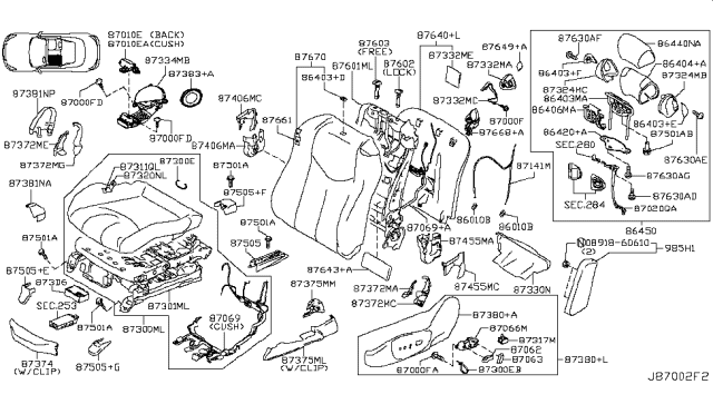 2010 Infiniti G37 Front Seat Diagram 7