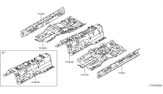 2011 Infiniti G37 Floor Panel Diagram