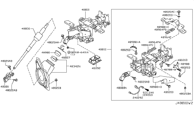 2014 Infiniti Q60 Convertible Steering Column Diagram 1