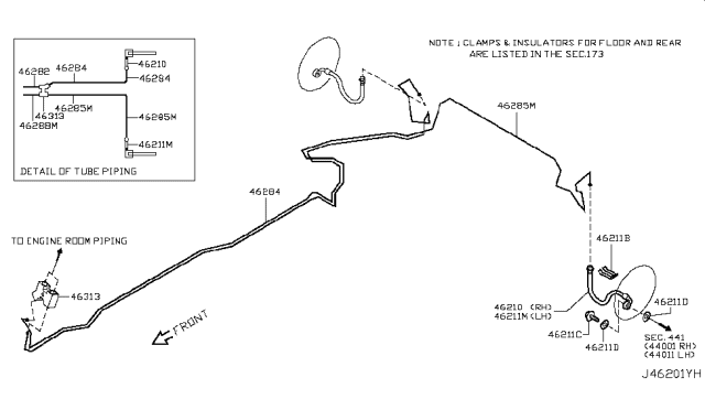 2010 Infiniti G37 Brake Piping & Control Diagram 5