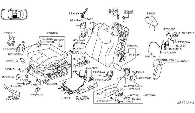 2009 Infiniti G37 Front Seat Diagram 2