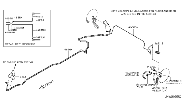 2013 Infiniti G37 Hose Brake Rear Diagram for 46210-1BF0A