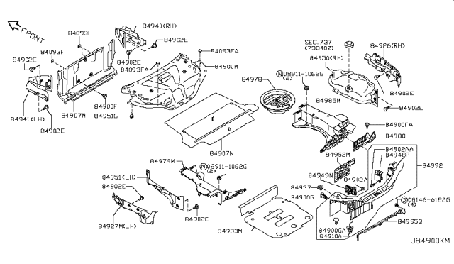 2010 Infiniti G37 Trunk & Luggage Room Trimming Diagram 1