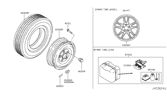 2010 Infiniti G37 Convertible Road Wheel & Tire Diagram 5