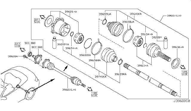 2011 Infiniti G37 Rear Drive Shaft Diagram 1