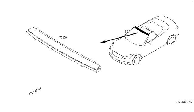 2010 Infiniti G37 Convertible Roof Panel & Fitting Diagram