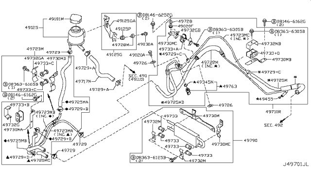 2010 Infiniti G37 Convertible Power Steering Piping Diagram 3
