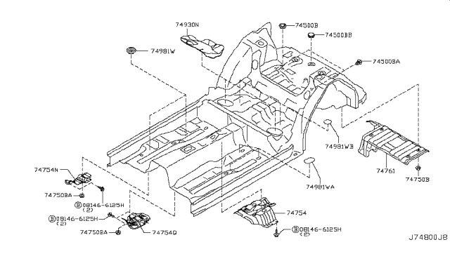 2011 Infiniti G37 Convertible Floor Fitting Diagram 1