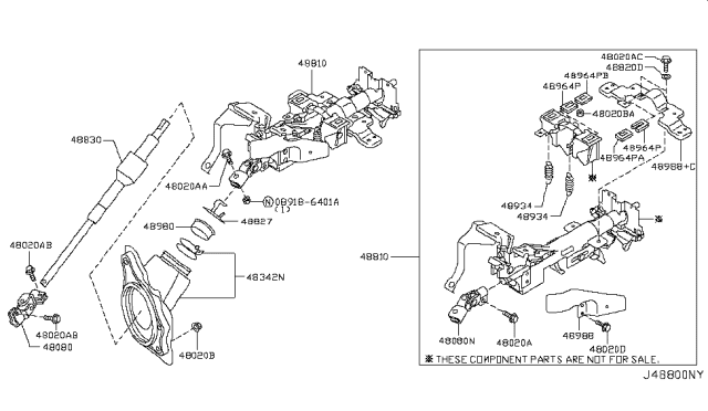 2011 Infiniti G37 Convertible Steering Column Diagram 3