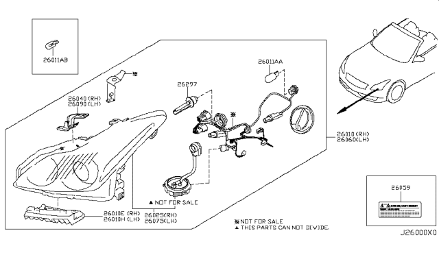 2015 Infiniti Q60 Convertible Headlamp Diagram