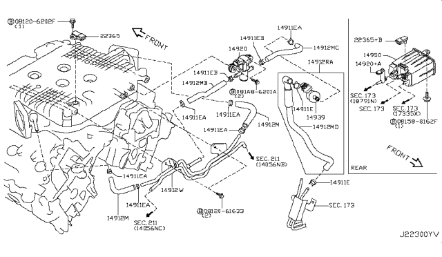 2009 Infiniti G37 Convertible Engine Control Vacuum Piping Diagram 1