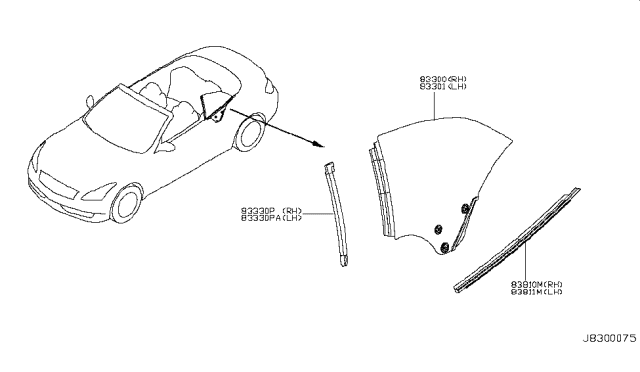 2010 Infiniti G37 Side Window Diagram