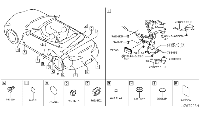 2011 Infiniti G37 Body Side Fitting Diagram 3