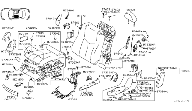 2010 Infiniti G37 Front Seat Diagram 4