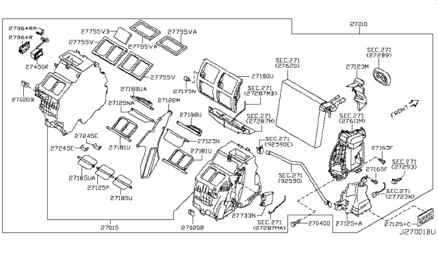 2010 Infiniti G37 Convertible Heater & Blower Unit Diagram 4