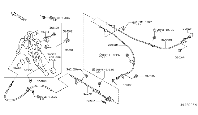 2015 Infiniti Q60 Parking Brake Control Diagram 2